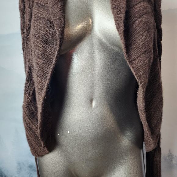 Autumn Cashmere 100% Pure Cashmere Chocolate Brown Knit Cardigan | Women's XS - Picture 4 of 12